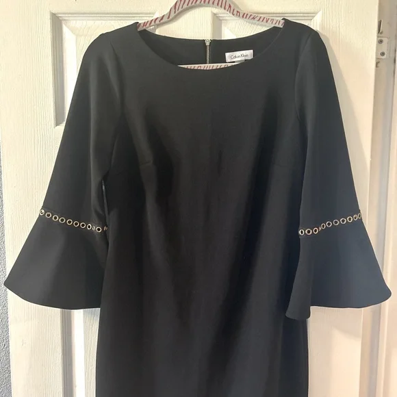 Calvin Klein black sheath dress size 10. Beautiful, well made dress!! - Picture 2 of 7